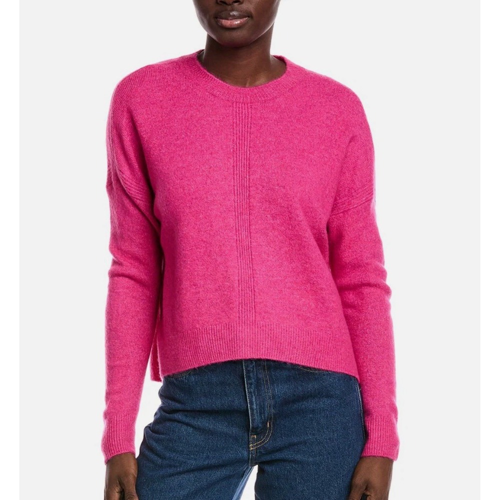 Vince‎ Camuto Pink Sweater Women Sz XL Crew Neck Boxy Loose Fit Texture SOFT!